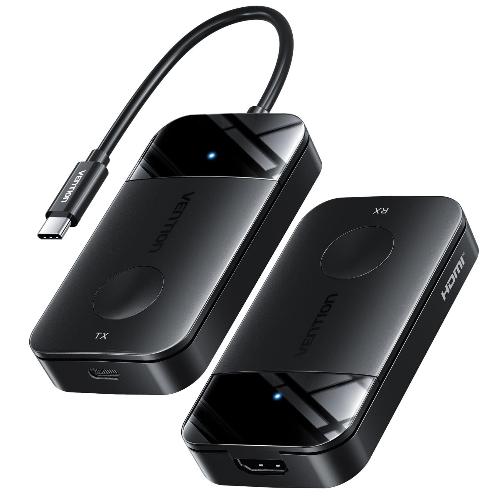 VENTION Trasmettitore e Ricevitore HDMI Wireless 4K@30Hz, Estensore USB C a HDMI 5G (50M/165FT) con Ricarica PD 60W – Streaming Video da Laptop, Telefono, Tablet a Monitor, Proiettore, TV