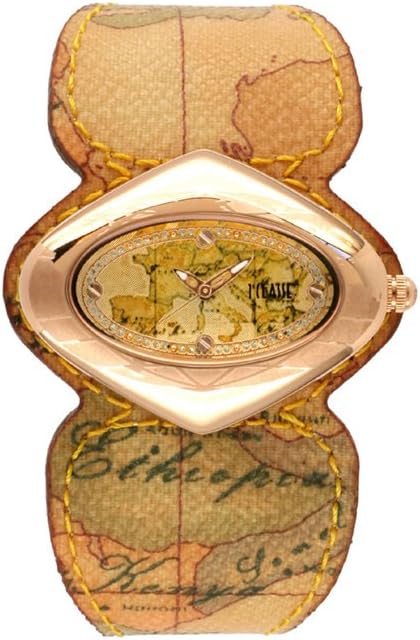 Prima Classe Women's PCD 848/2VU Rose Gold PVD Geo-Design Canvas Watch