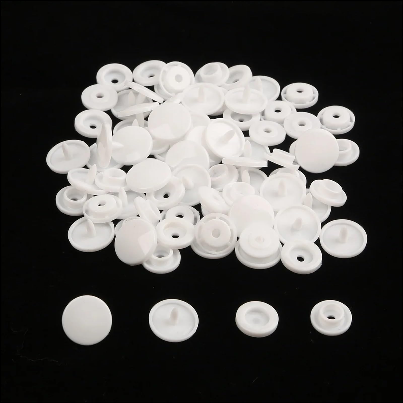 Press Studs Snap 400 Sets T5 Snap Poppers Plastic Nylon Buttons Children's Buttons Kit for Baby Dolls Clothes Sewing Accessories(White)