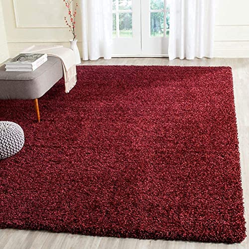 Image of Urban Modern Decor Featuring Soft Shaggy Carpet & Rug for Your Bedroom and Livingroom [Size-10x12 feet & Color-Maroon].