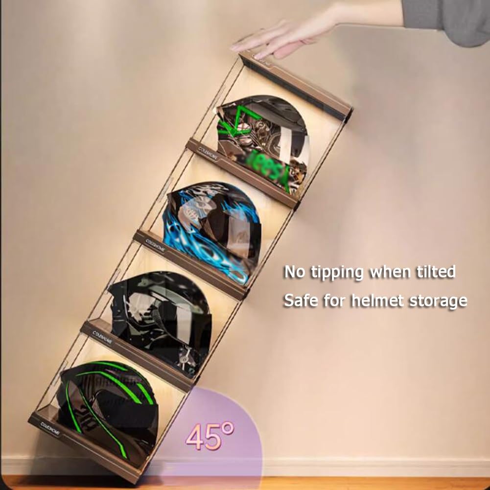 Expositor de Sombreros, Vitrina para Cascos, Soporte para Vitrina de Cascos, Vitrina Transparente de tamaño Completo para Cascos de Motocicleta, Caja Transparente para Figuras coleccionables