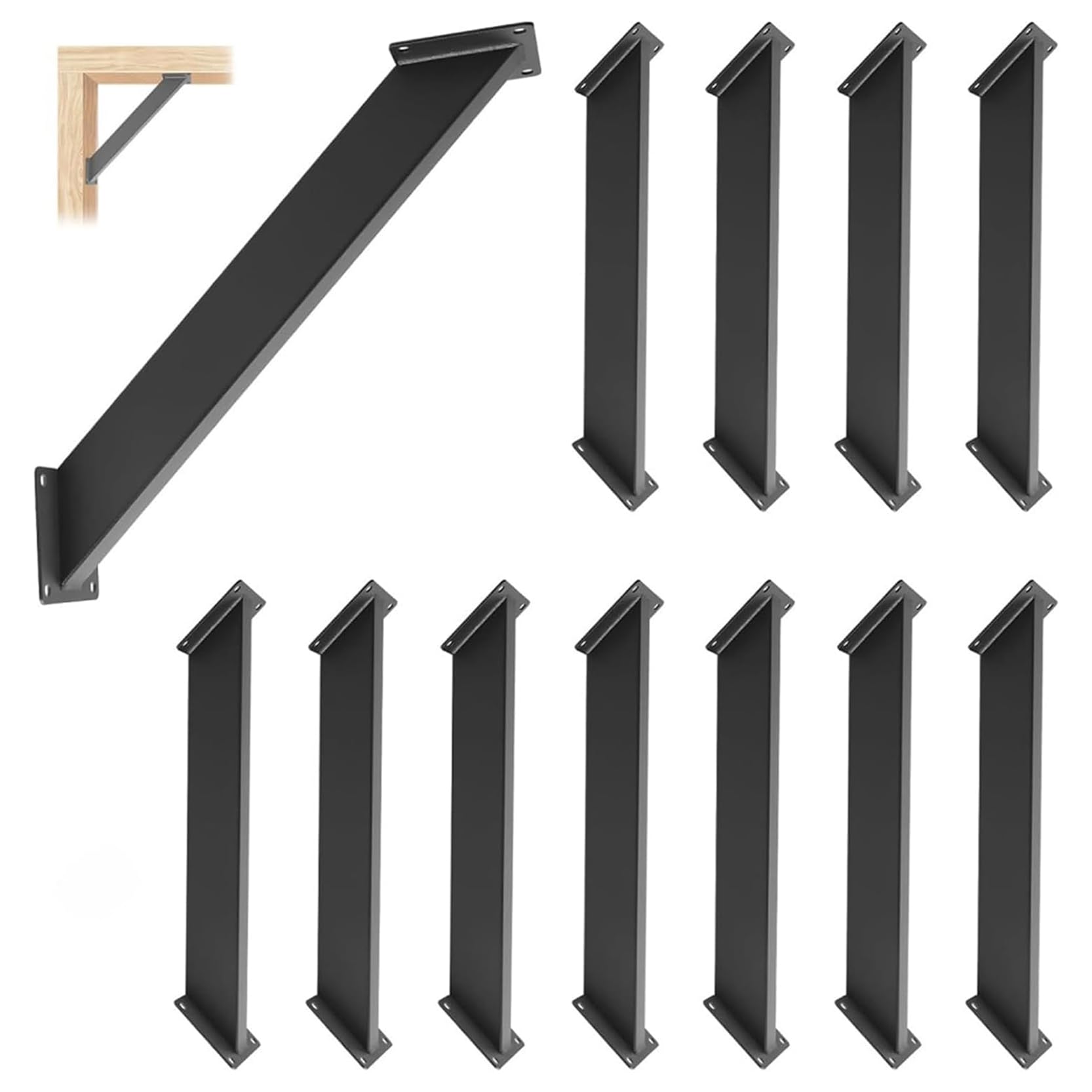 LQSYBHD 45 Degree Angle Support Bracket Heavy Duty Corner Brace Support Inside Mount Corner Connector for Post and Beam Wood Frame DIY Connector Heavy Duty Inside Joint(Size:12pcs)
