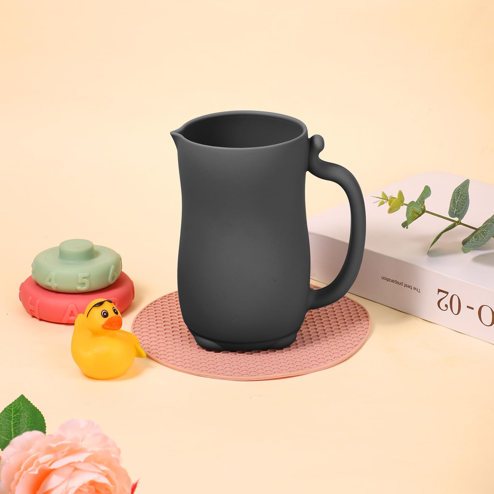 Geïsoleerde Koffiemok Met Handvat, Schuifdeksel Voor Spatwaterdichte 16 Oz Wijnglasvormige Thermische Beker Met Dubbelwandig Vacuum Roestvrij Staal Om Dranken Warm Of Koud Te Houden Poedergroen