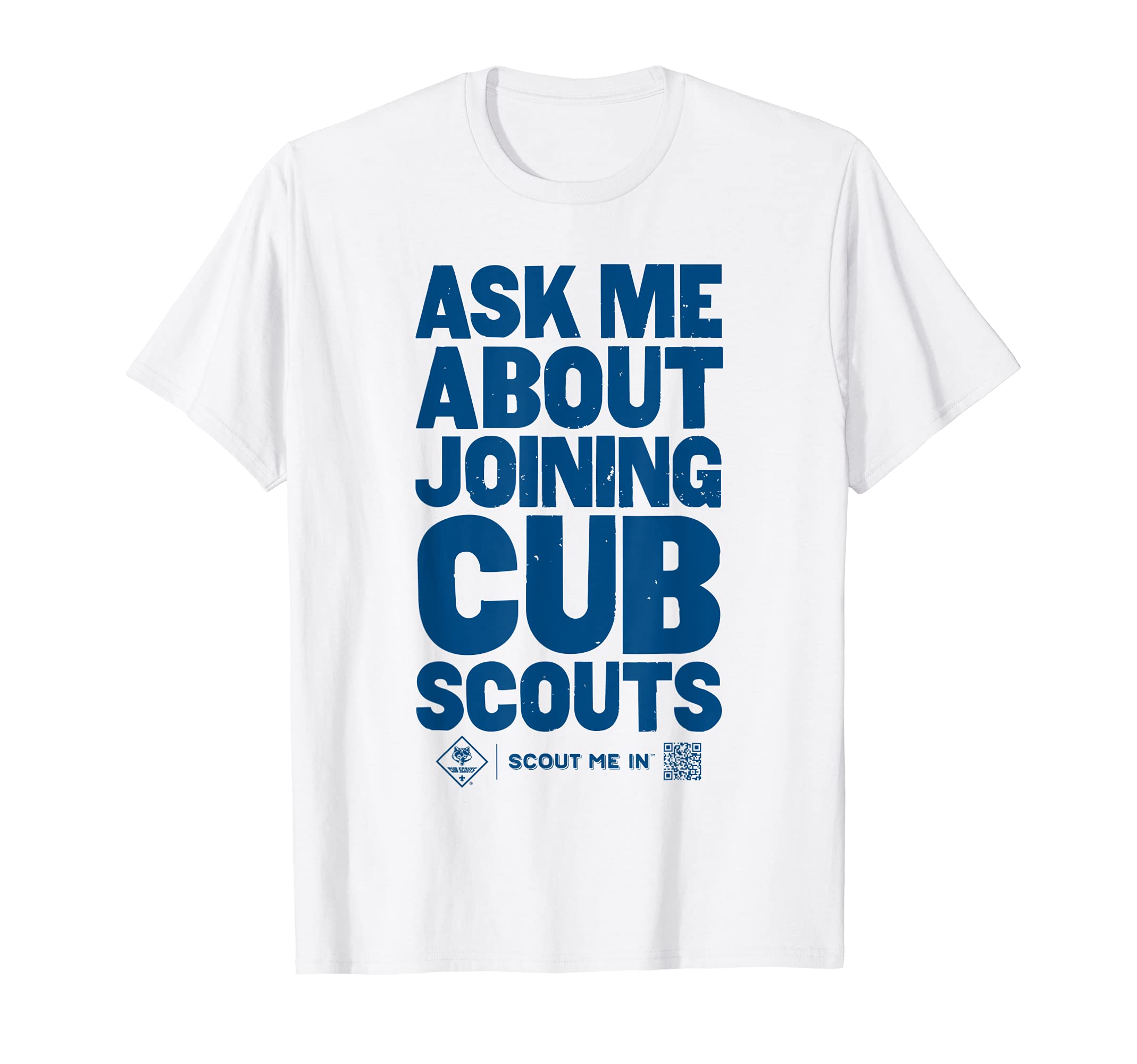 Scouting AmericaAsk Me About Joining Cub Scouts (Blue) T-Shirt