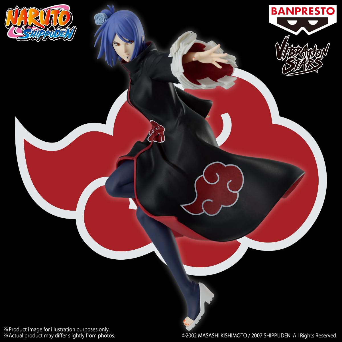 Banpresto Konan Naruto Shippuden Figurka Vibration Stars 15 cm - wielokolorowa BP29185P - Figurka kolekcjonerska - Optymalna dla fanów anime