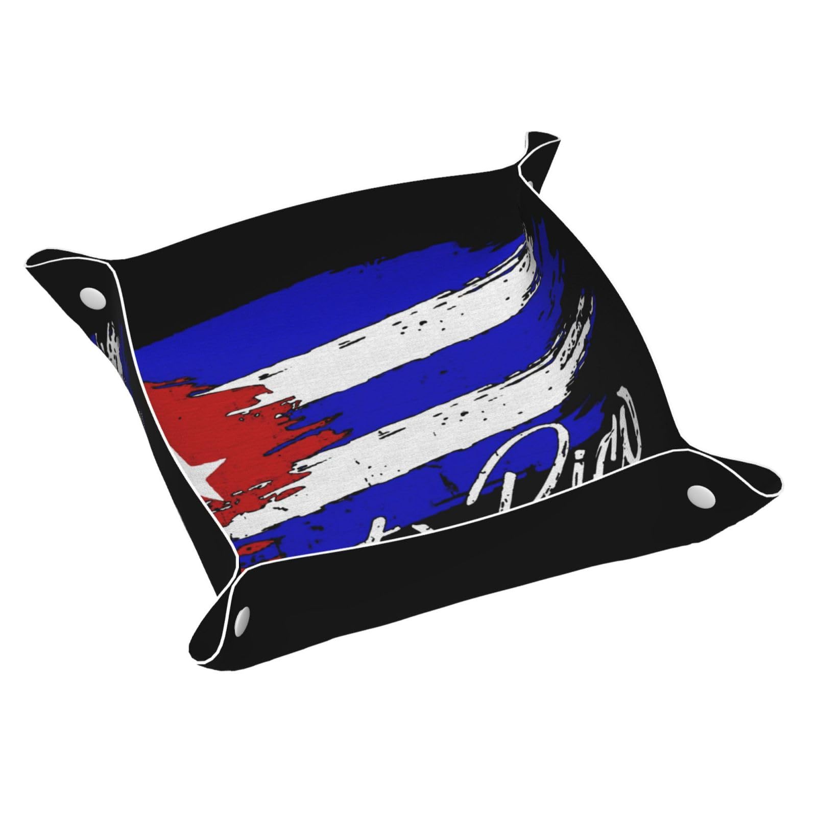 Puerto Rico Flag Valet Tray Leather Storage Tray For Men Women Jewelry Tray Storage Keys Tray For Entryway Table Coins Watches Candy Medium