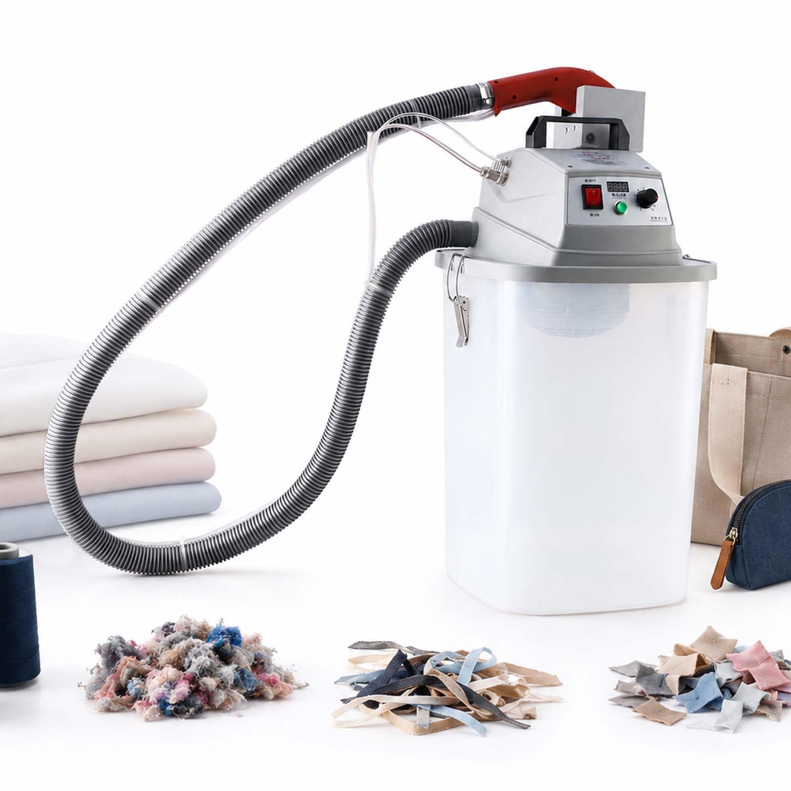 QFGain Automatic Thread Trimming Machine with Vacuum Suction & <1mm Residual, 450W Brushless Electric Cutter, Fits 15-50mm Fabric, Noise Reduction