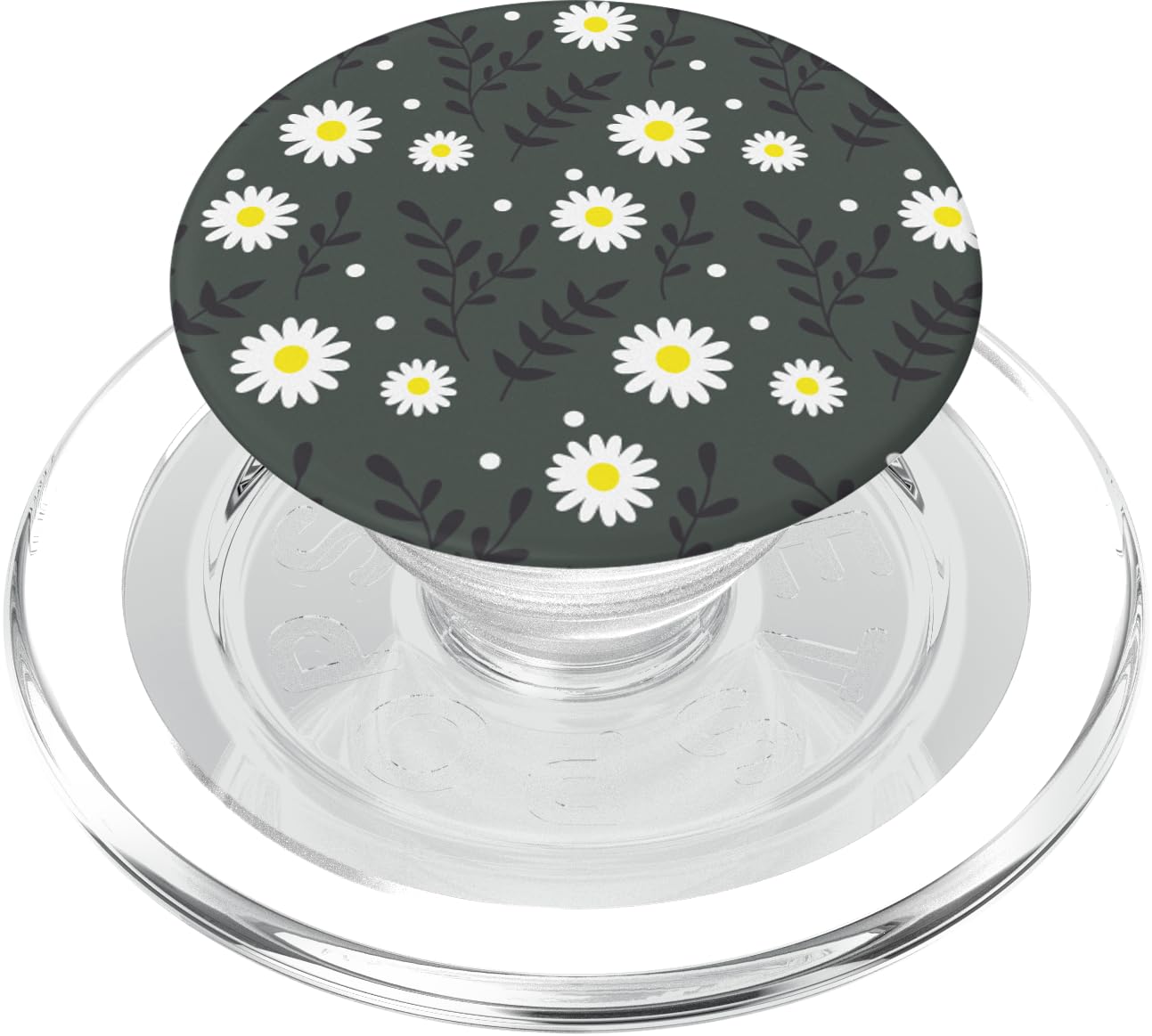 Midnight Green - Trendy Daisy Floral Flower Design PopSockets PopGrip for MagSafe