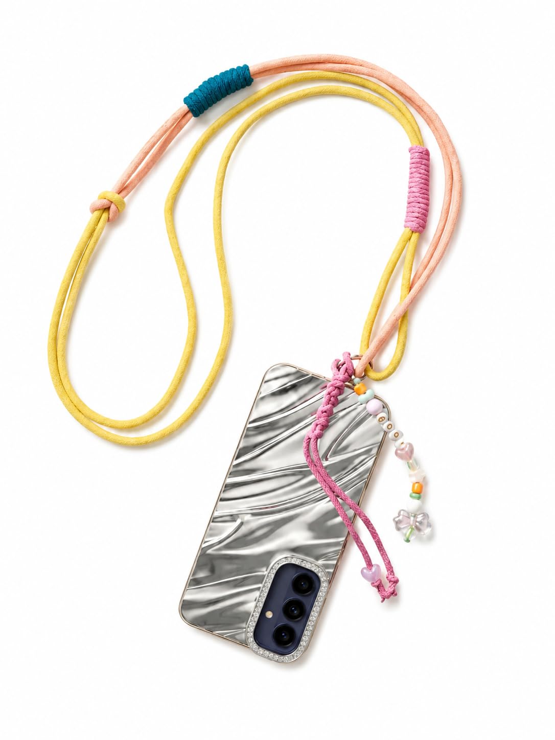 Mobile Sling with Colorful Rope Strap, Beaded Charm Pendant, Crossbody Phone Lanyard-image-16
