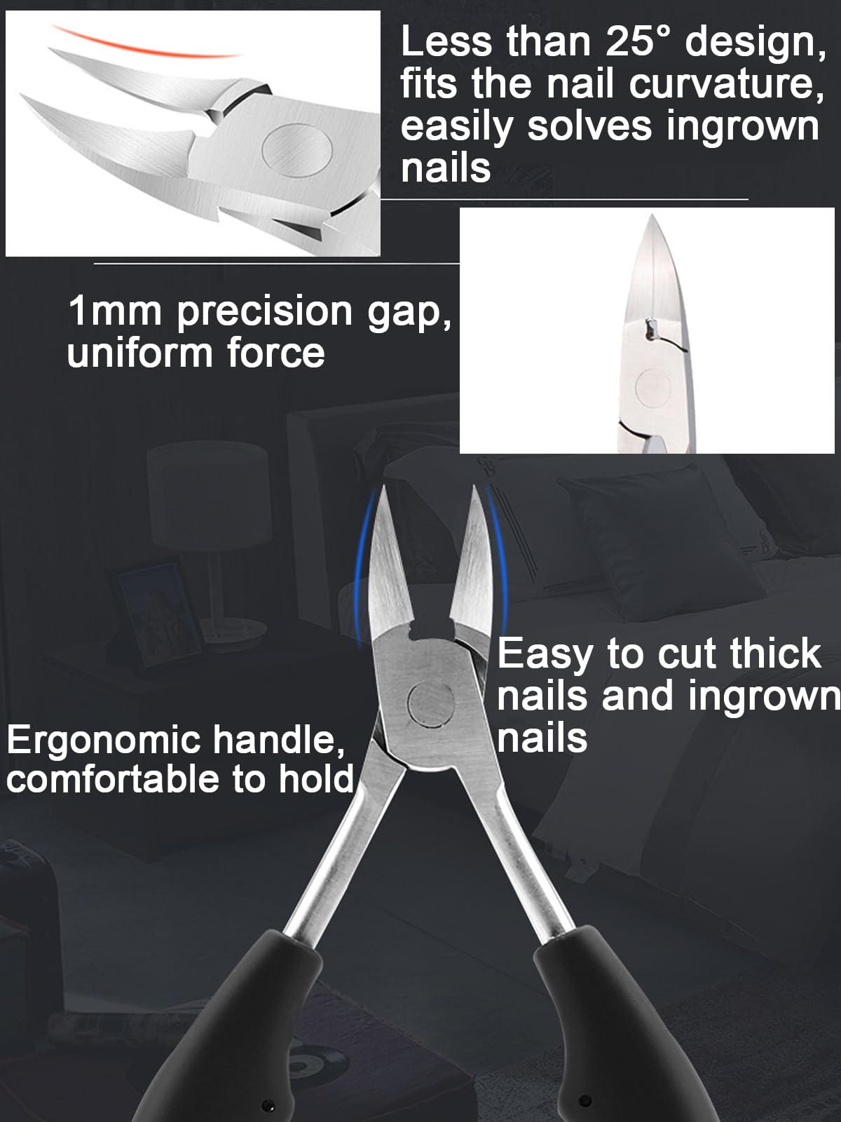 Ongle Incarné Kit, Pedicure Professionnel pour Pied Kit de Correction D'ongles Incarnés Coupe Ongle Pied Kit de Soin des Pieds en Acier Inoxydable Professionnel