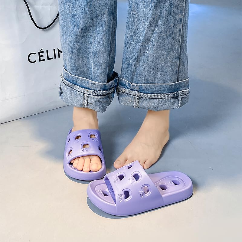 Shower Shoes for Women Quick Drying Shower Slippers Bathroom Sandals Non Slip House Slippers Purple4