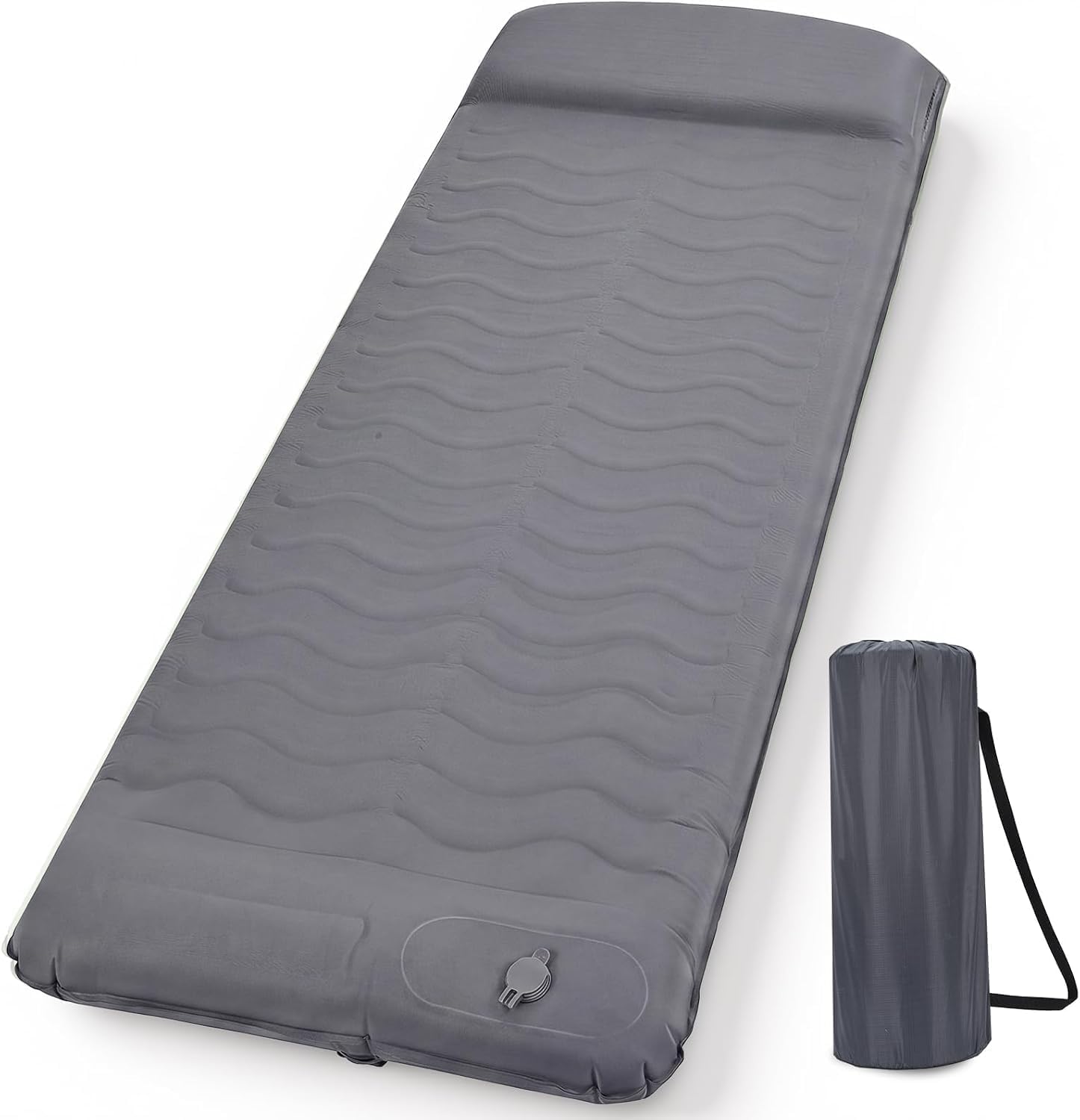 HAUSPROFI Colchonetas autoinflables para Dormir R-Valor 9,6, colchoneta de Camping con Bomba de pie y Almohada para 4 Estaciones, colchón de Aire Aislado de Espuma para Invierno y Verano para