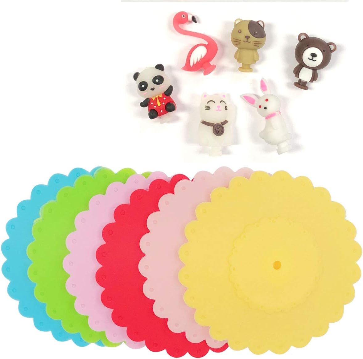 Rеvіеw Prоduсt Wrapables® Cute Animal Silicon Cup Lids, Anti-Dust Airtight Mug Covers for Hot and Cold Beverages (Set of 6)