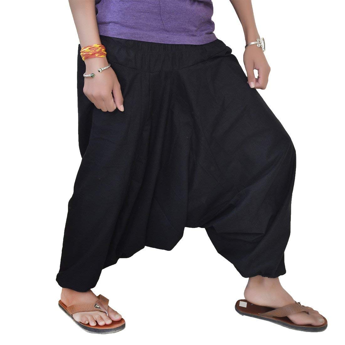 Unisex Loose Fit Harem Pants (PT_32_Multicolour_Free Size), Mid Rise