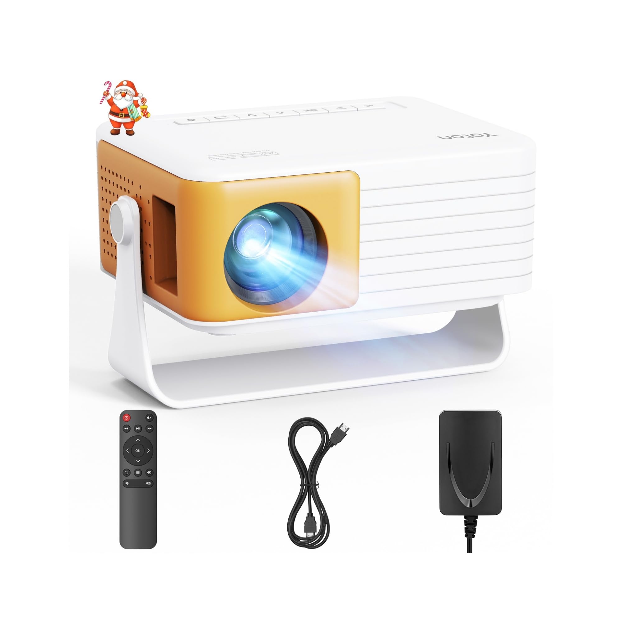 Mini Proiettore Basso Rumore (<30 dB), 2025 Upgraded Yoton Y3 Proiettore Portatile Supporto Full HD 1080P, Auto Keystone, Zoom 50%, Rotabile 360°, per Phone/TV Stick/HDMI/USB/TF