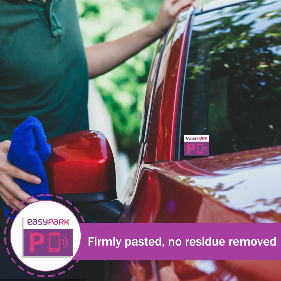 GXGM 5 Adesivi EasyPark in PVC Compatti e Resistenti Perfetti per Chi Usa l’App di Parcheggio Facili da Applicare su Vetro Interno (5x4 Cm)