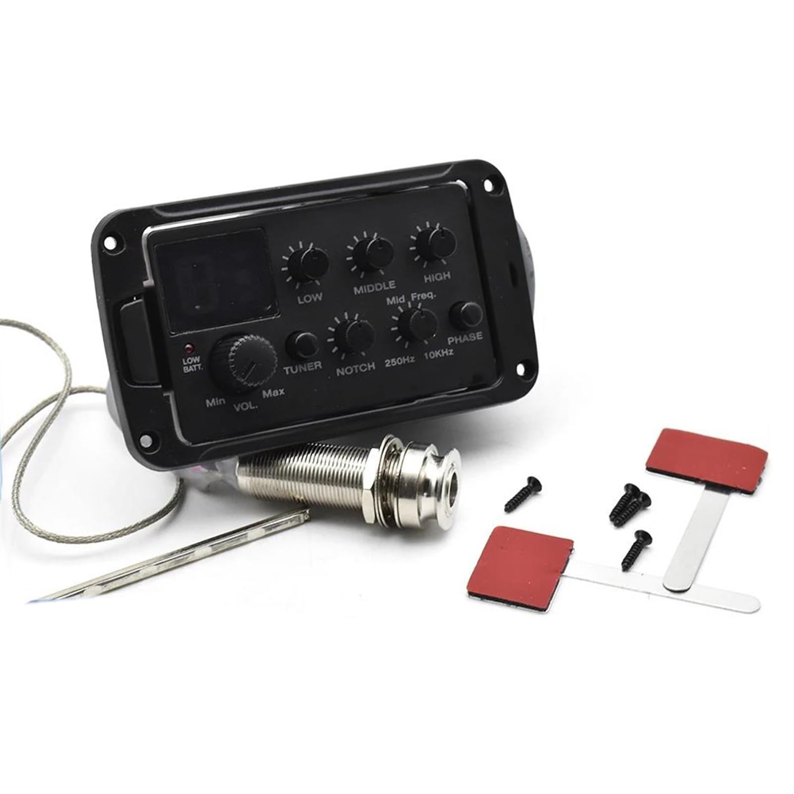 Pickup per strumenti ad arco Equalizzatore Preamplificatore Per Chitarra Acustica Pickup Piezoelettrico Equalizzatore A 3 Bande Con Notch/Fase/Frequenza Media