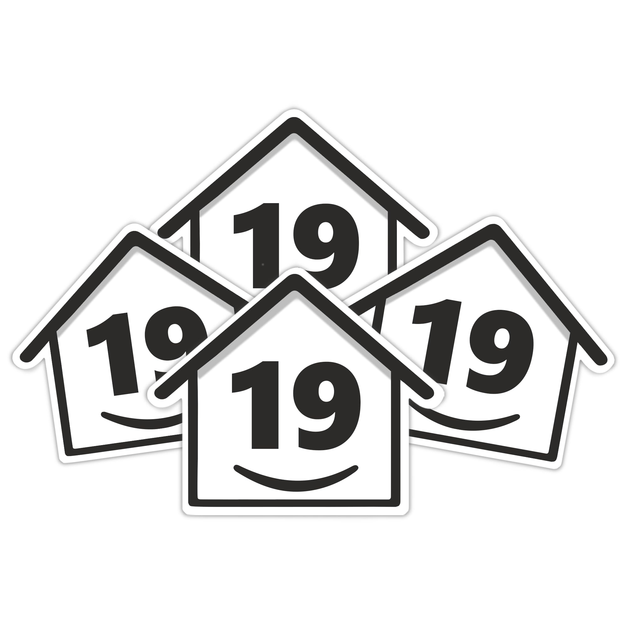 4 x Bin Numbers for Wheelie Bins, 1-99, 15cm ‘Happy House’ Design Dustbin Stickers, Easy Application Stick On Number Stickers - Weatherproof Self Adhesive Vinyl, Black (19) — view 2