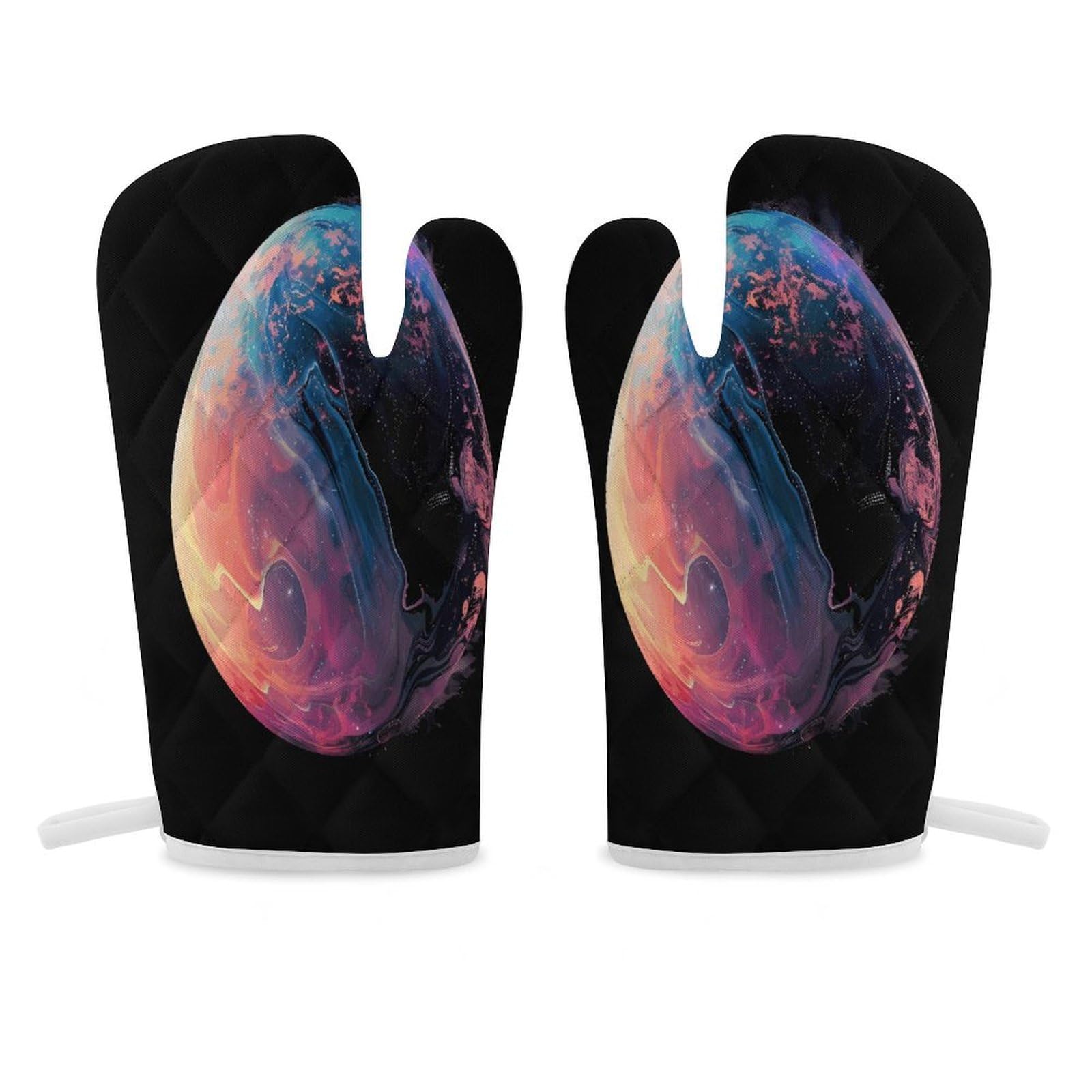 Planet1 Oven Mitt Heat Resistant Potholder Set,Durable Oven Gloves for Gifts,Glove Pot Holder for Cooking Baking Grilling BBQ