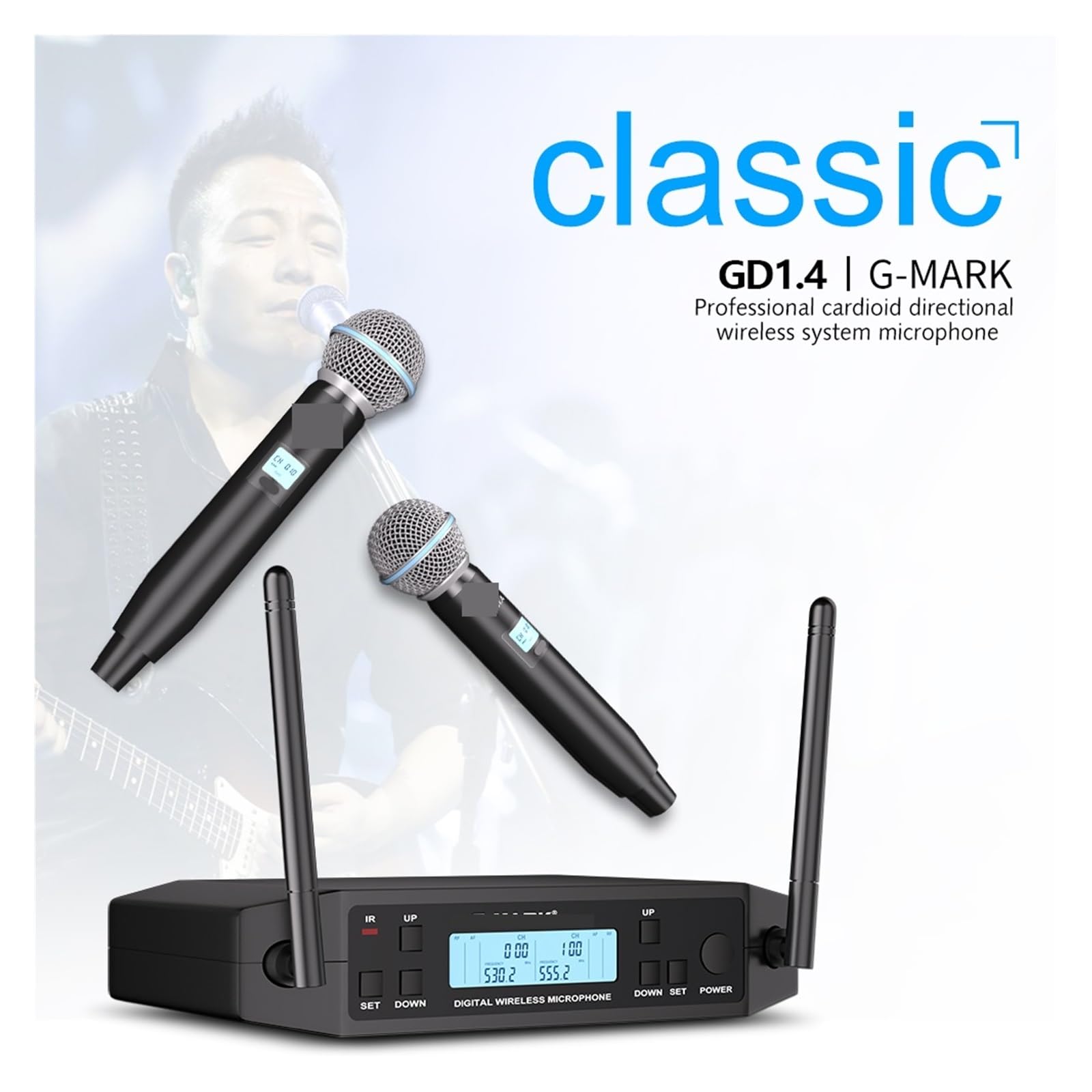 Microfono Senza Fili Professionale UHF Palmare For Discorso Sul Palco Spettacolo Di Nozze Band Festa A Casa Chiesa Riproduzione Chiara Del Suono