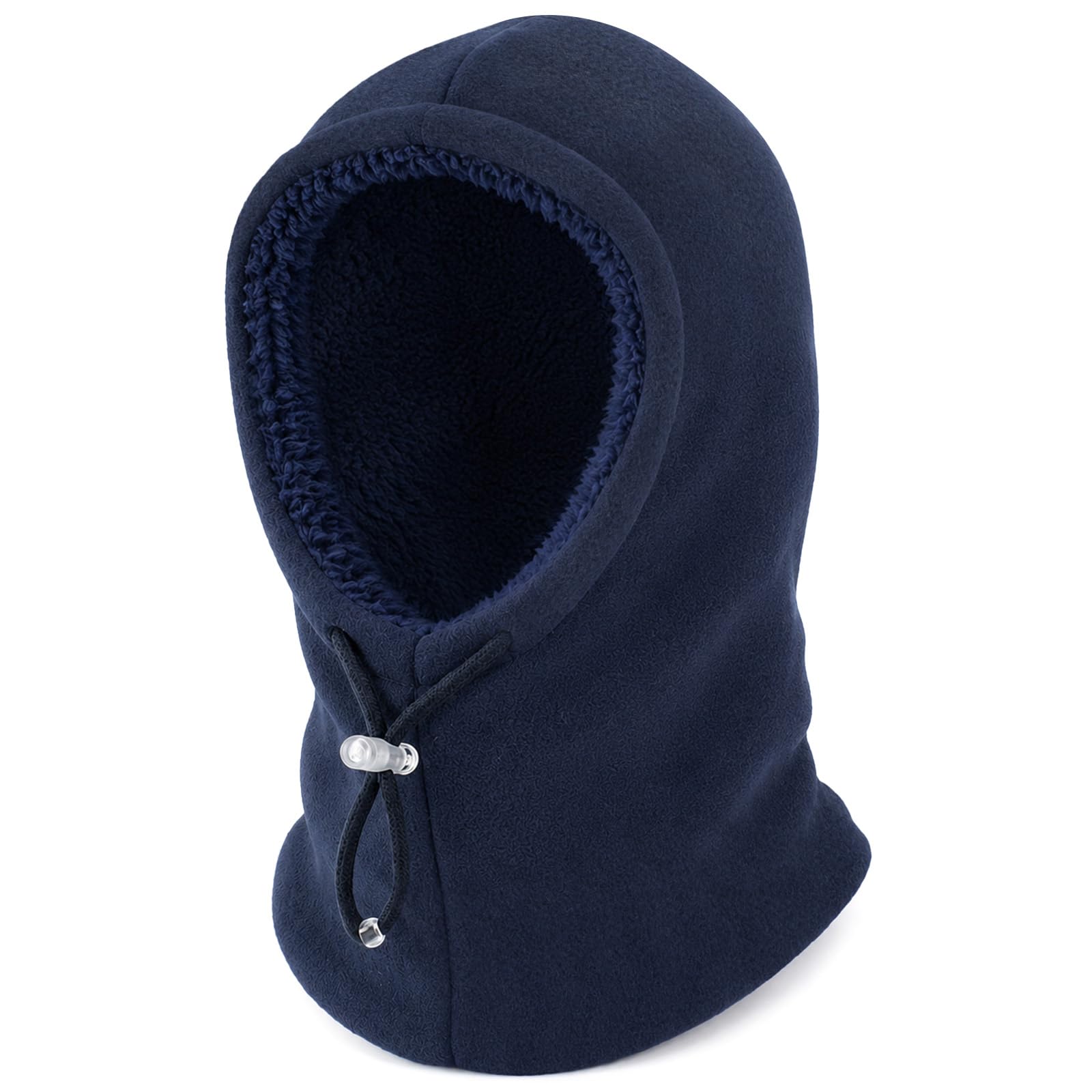 Beehow Kids Balaclava Winter Windproof Fleece Hat – Ski Mask for Boys Girls, Soft Sherpa Lined Stretch Fit for 6-12 Years (Navy Blue)