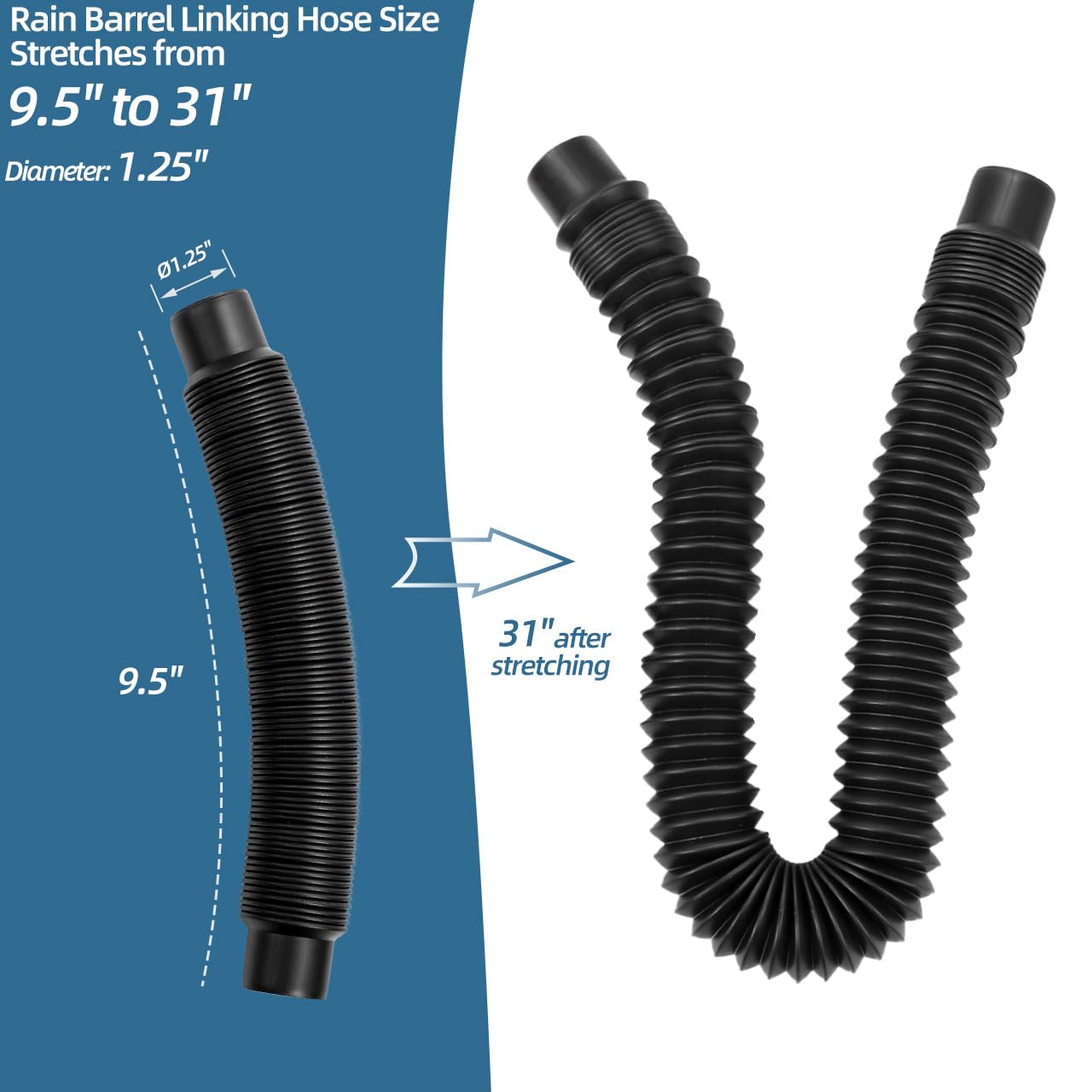 Kit Conector Para Barriles De Lluvia - Incluye Manguera De 1m, Acoples Y Herramientas Para Unir Depósitos De Agua