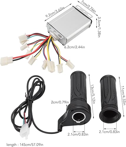 Miniatura 7 de Controlador de velocidad del motor del cepillo del coche eléctrico 48V 1000W que conduce la caja del regulador con la manija de la vuelta para la