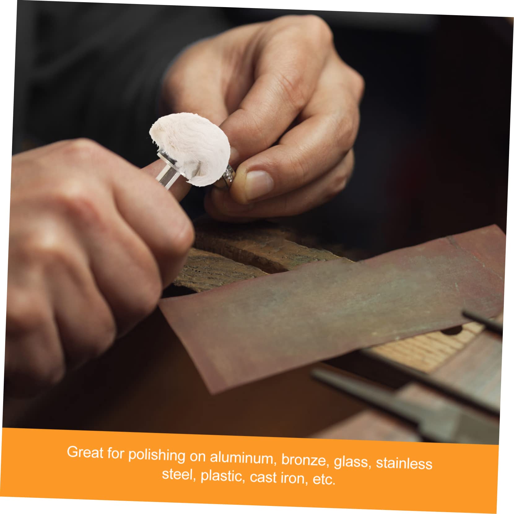 Cabilock 10 Pezzi Ruota per Lucidatura in Panno, Accessori per Trapano e Smerigliatrice Rotativa, per Vetro e Plastica, Adatta alla Lucidatura di Precisione