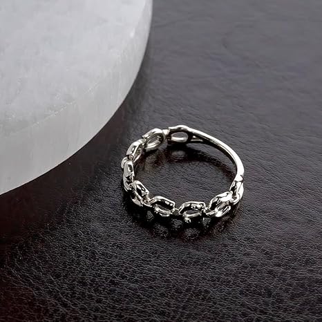 馬蹄 プラチナ リング 指輪 シンプル おしゃれ チェーン 馬の蹄 ひづめ 蹄鉄 - 画像 (7)