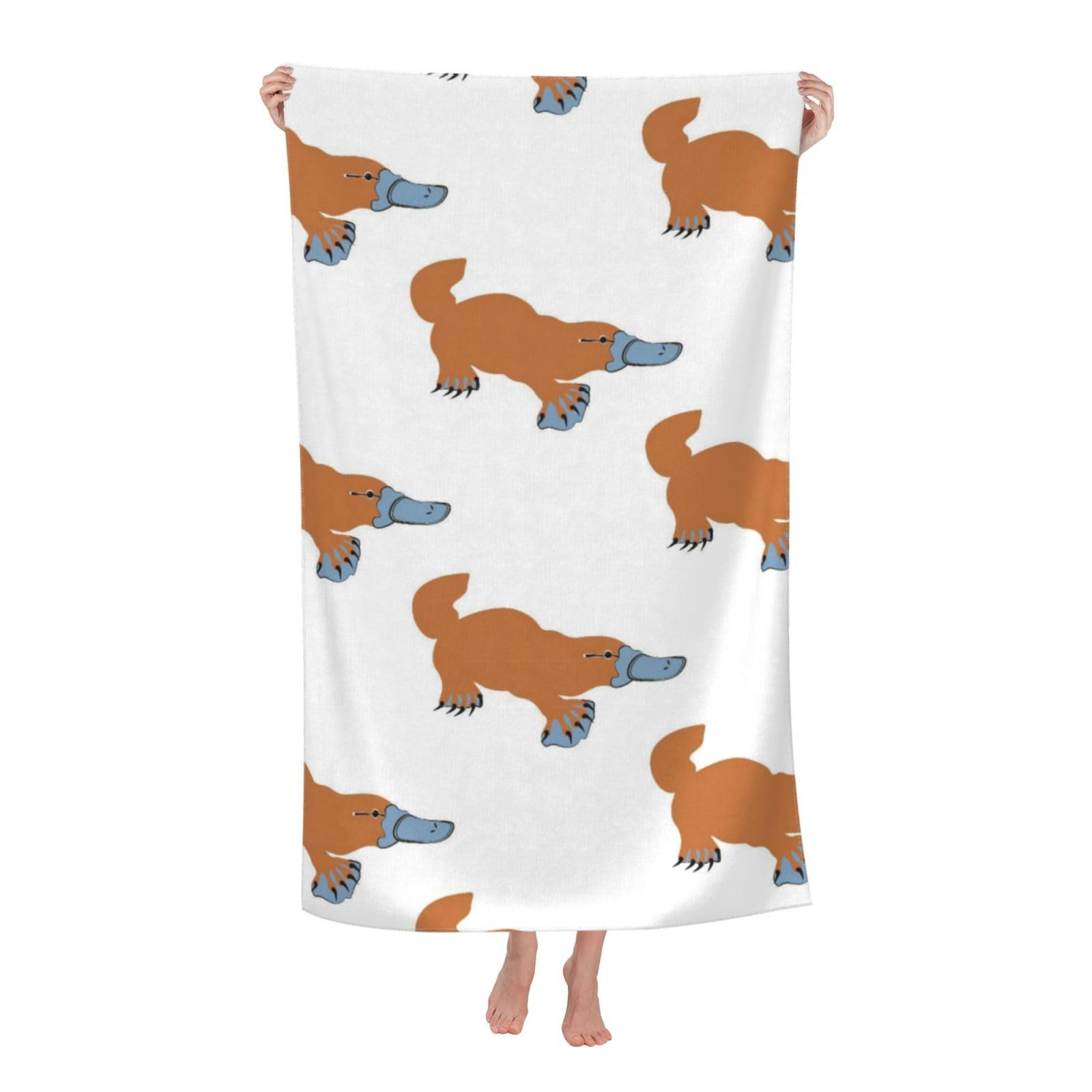 LSRCPD Beach Towel Platypus Microfiber Beach Towels Blanket Oversized Tropical Big Extra Large XL Pool Towels Quick Dry Sandproof for Women Girls Kids