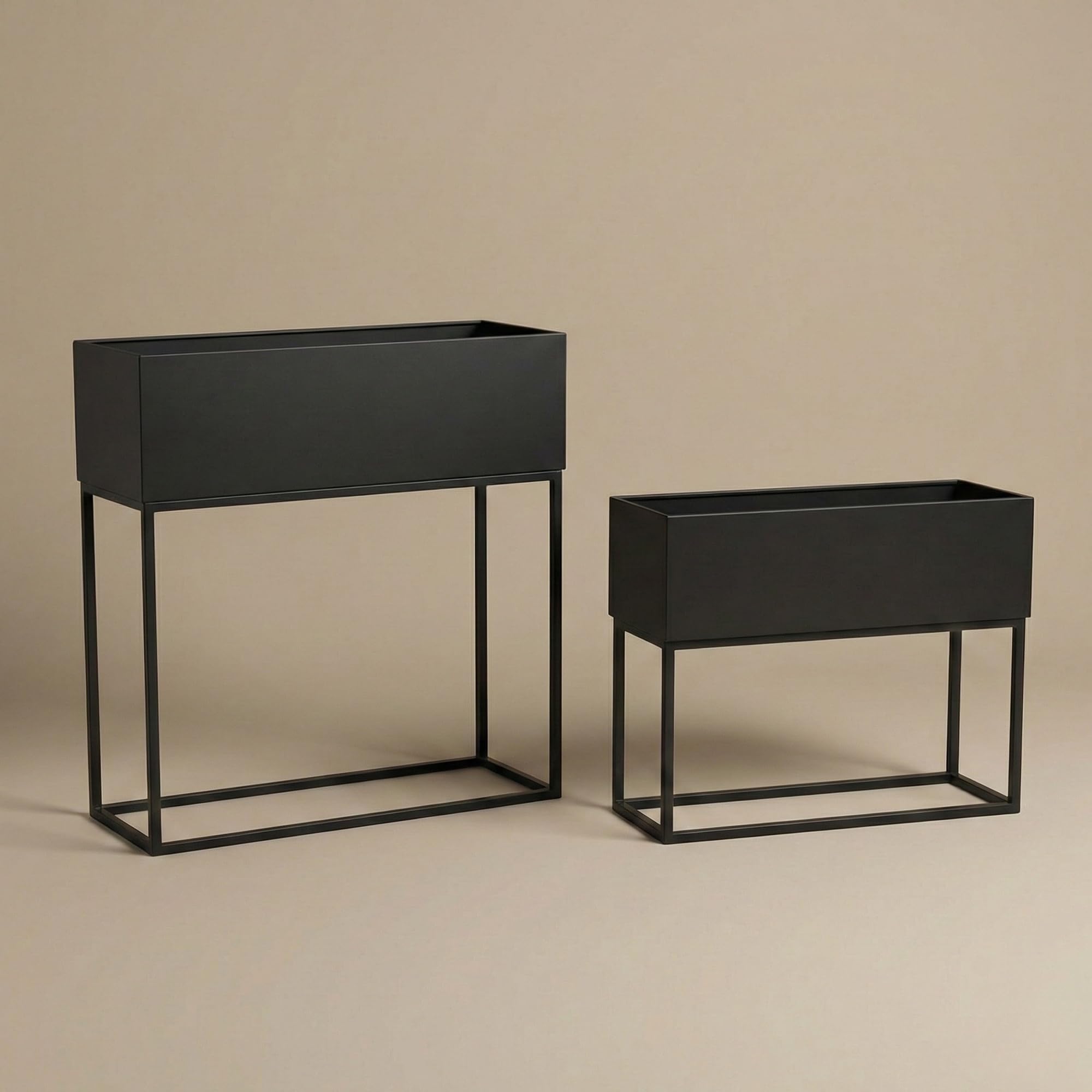 Längliche Blumenständer Loft aus Metall TINO, 2er-Set