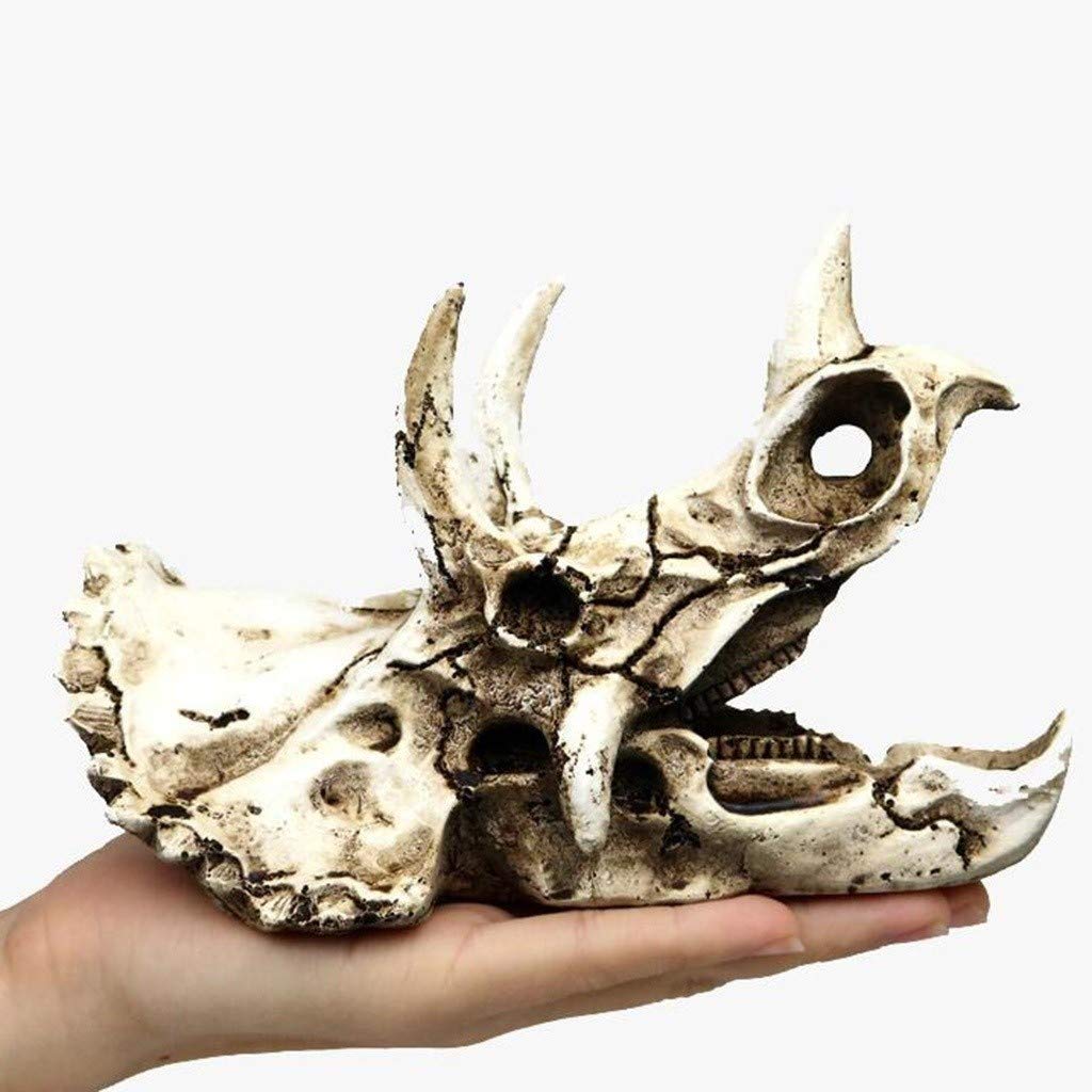 Escondite de Calavera de simulación, escondite de Caja de Reptiles de Acuario de Anfibios - Decoración de Esquina de hábitat escondites de Tortugas de Serpiente Lagarto