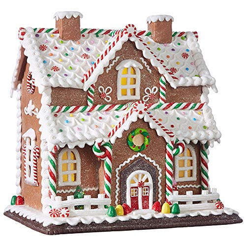 Maison en pain d'épices éclairée RAZ Imports Kringle Candy Co 31 cm