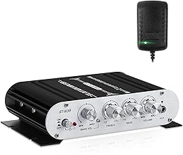 HiFi Audio Amplifier, 2.1CH Stereo Amplifier, RMS 20 W x 2 + 40 W ST-838 with Subwoofer Output Class D Mini Digital Power ...