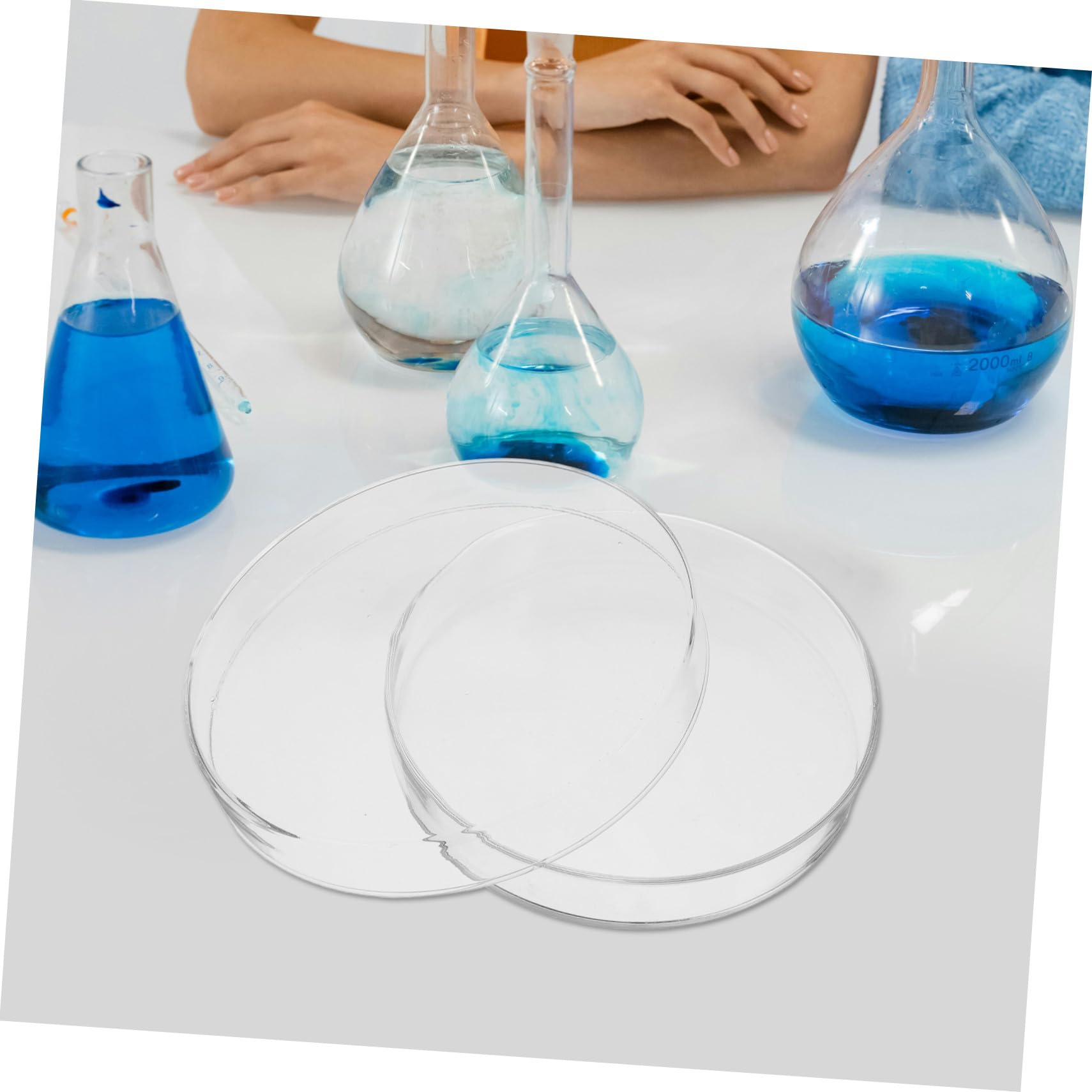 Placa de Petri de Vidrio Grueso con Tapa, 7, 5x1, 2 Pulgadas | Borosilicato de Alta Resistencia, para Cultivos Celulares y Ensayos Biológicos, Superficie Interior Lisa