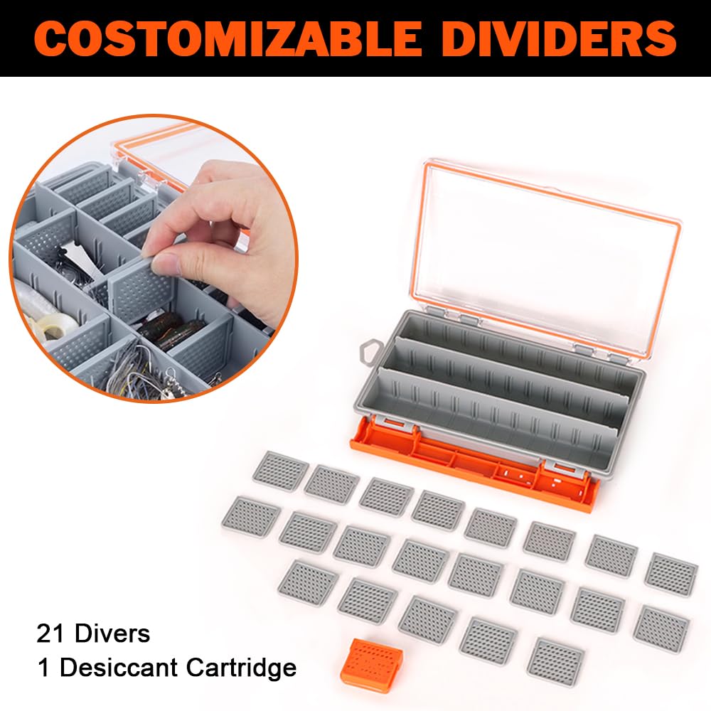 LESOVI Large Tackle Box Organizer – Fishing Tackle Box with Large Capacity, Rod Holder & Bait Storage, Multifunctional Outdoor Fishing Box for Tools & Accessories (3600 * 2)