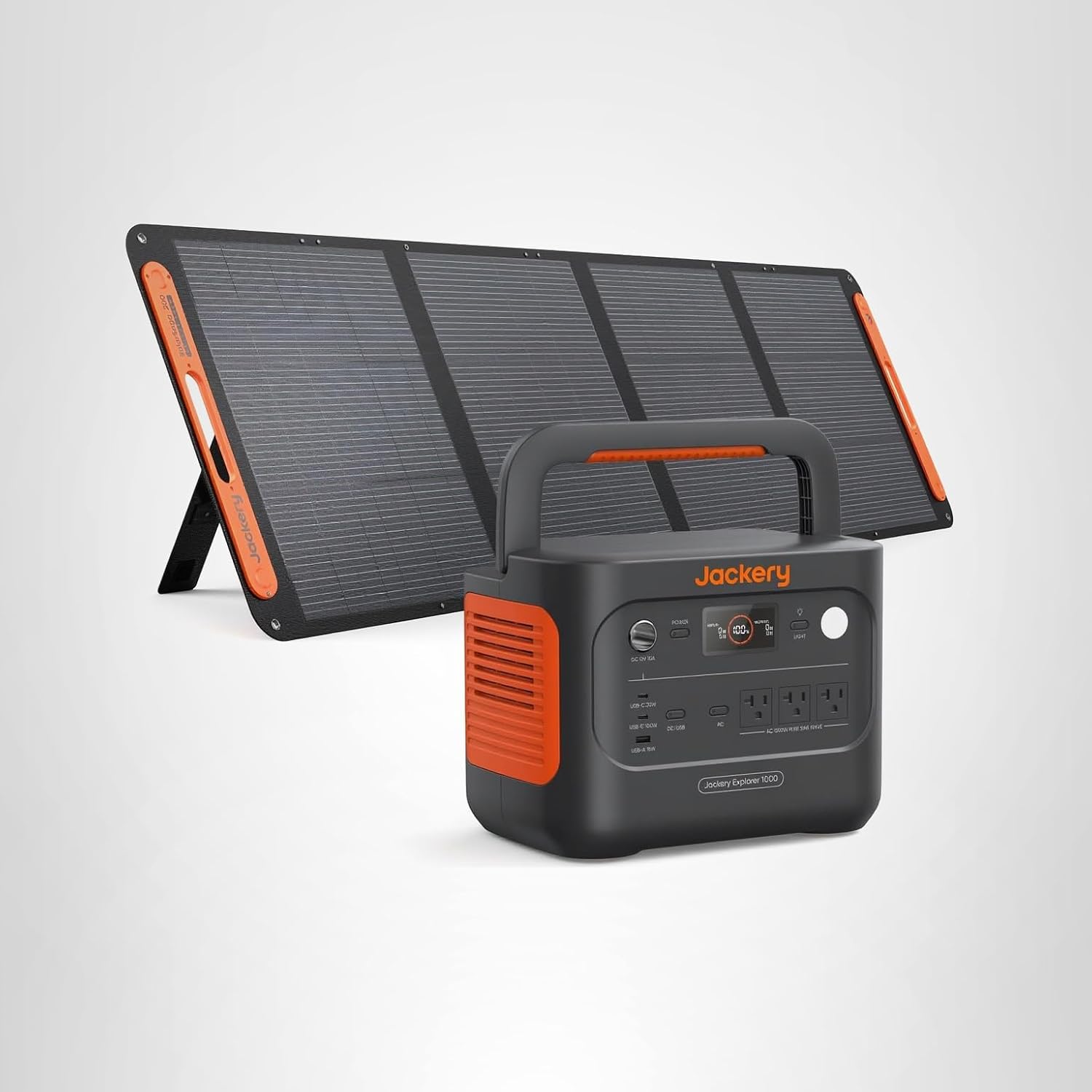 Jackery 1500W 1070Wh Power Station 200W Panel - Full view 
