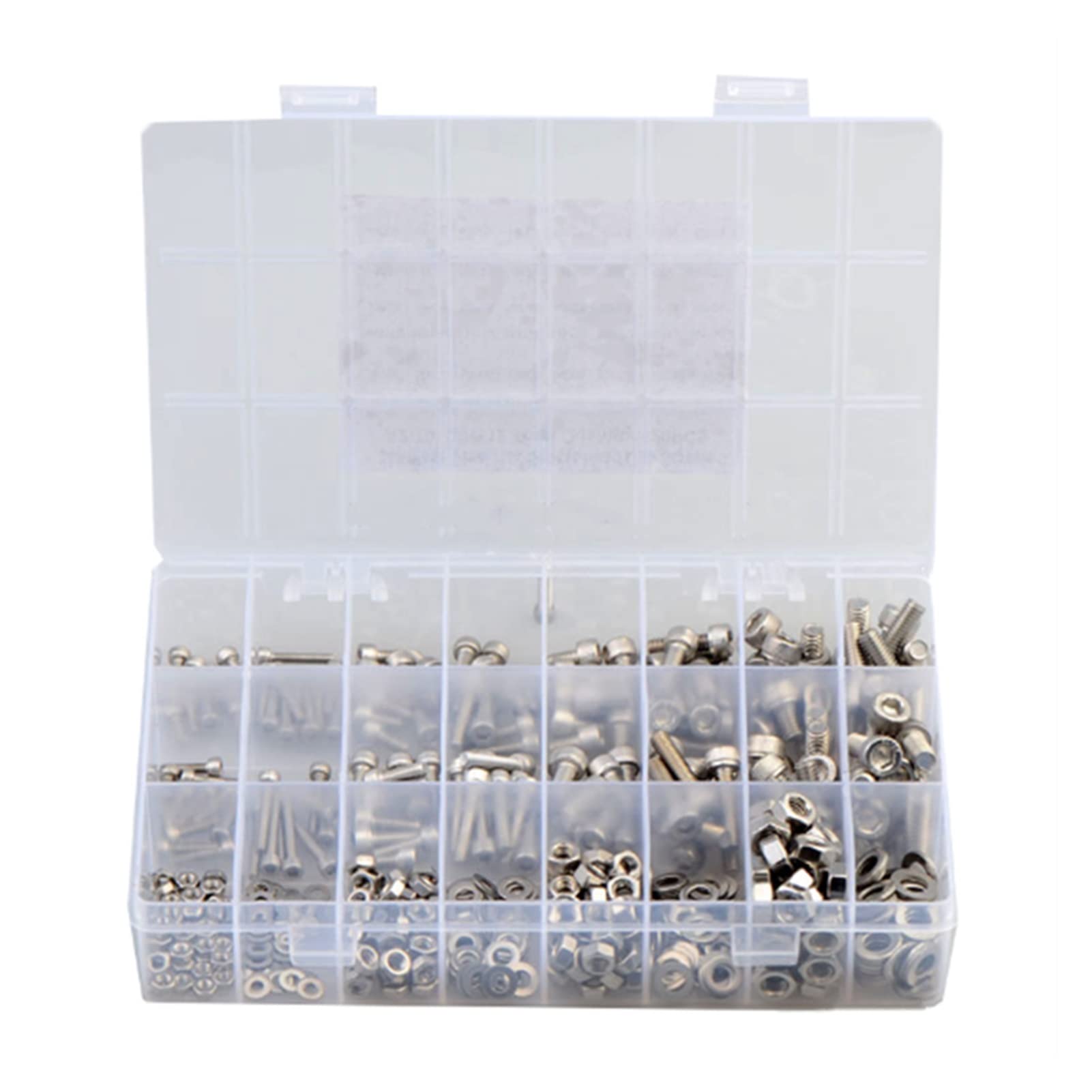 Youngran 520pcs M3 m4 m5 m6 Juego de Pernos de Cabeza de Taza de Tornillo de Cabeza de zócalo 304 Perno de Acero Inoxidable Allen con Arandelas Planas y nueces Kit de Surtido Leisurely