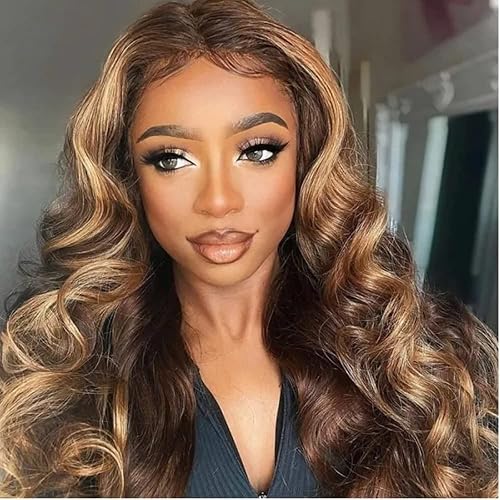 Miniatura 6 de UNice Cabello humano ondulado rubio miel, 1 paquete de 24 pulgadas, cabello Remy brasileño con raíces oscuras, extensiones de cabello humano rubio