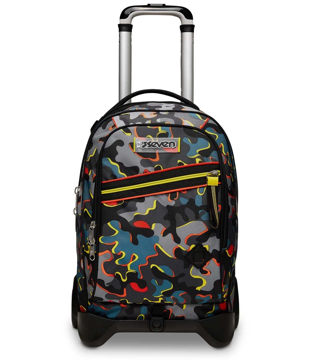 Seven Trolley Scuola Sganciabile Jack 2 Ruote, Rosso, DYE ON, Zaino con Carrello Sganciabile, 3 in 1, Triplo Uso, con Tasca Interma Porta Borraccia, Zaini e Trolley, Scuola, Bambini e Ragazzi