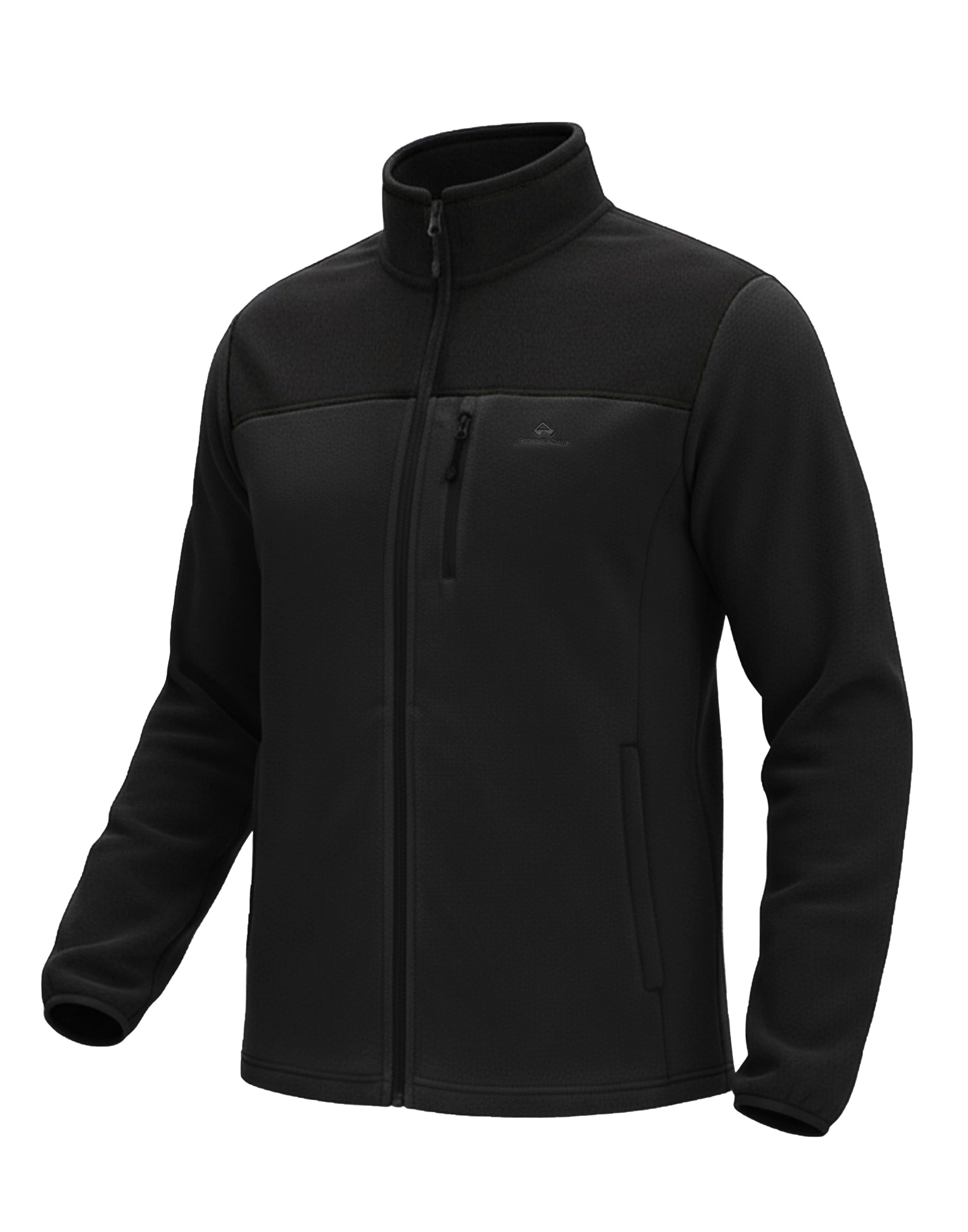 Pioneer Camp Men's Polar Fleece Jacket Full Zip Lightweight Hiking Outdoor | Anti-pill, Anti-static Treatment, Windproof, Chest Pocket, Stand collar, Breathable, Versatile layering, Travel, Camping