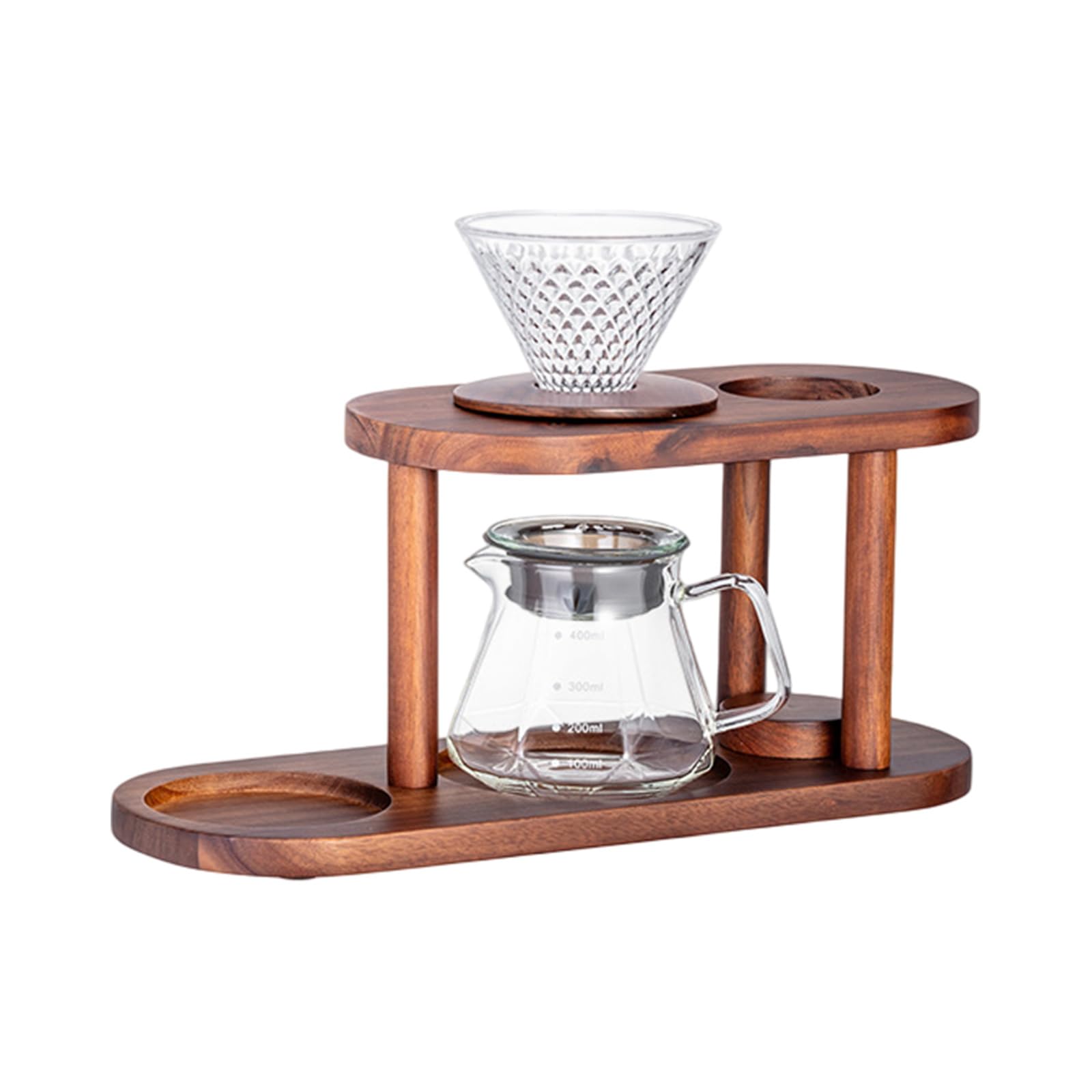 Jazuaiao Contemporary Coffee Dripping Station with Changeable Parts and Scandinavian Aesthetic Space Saving Coffee Maker Hand Dripper Set