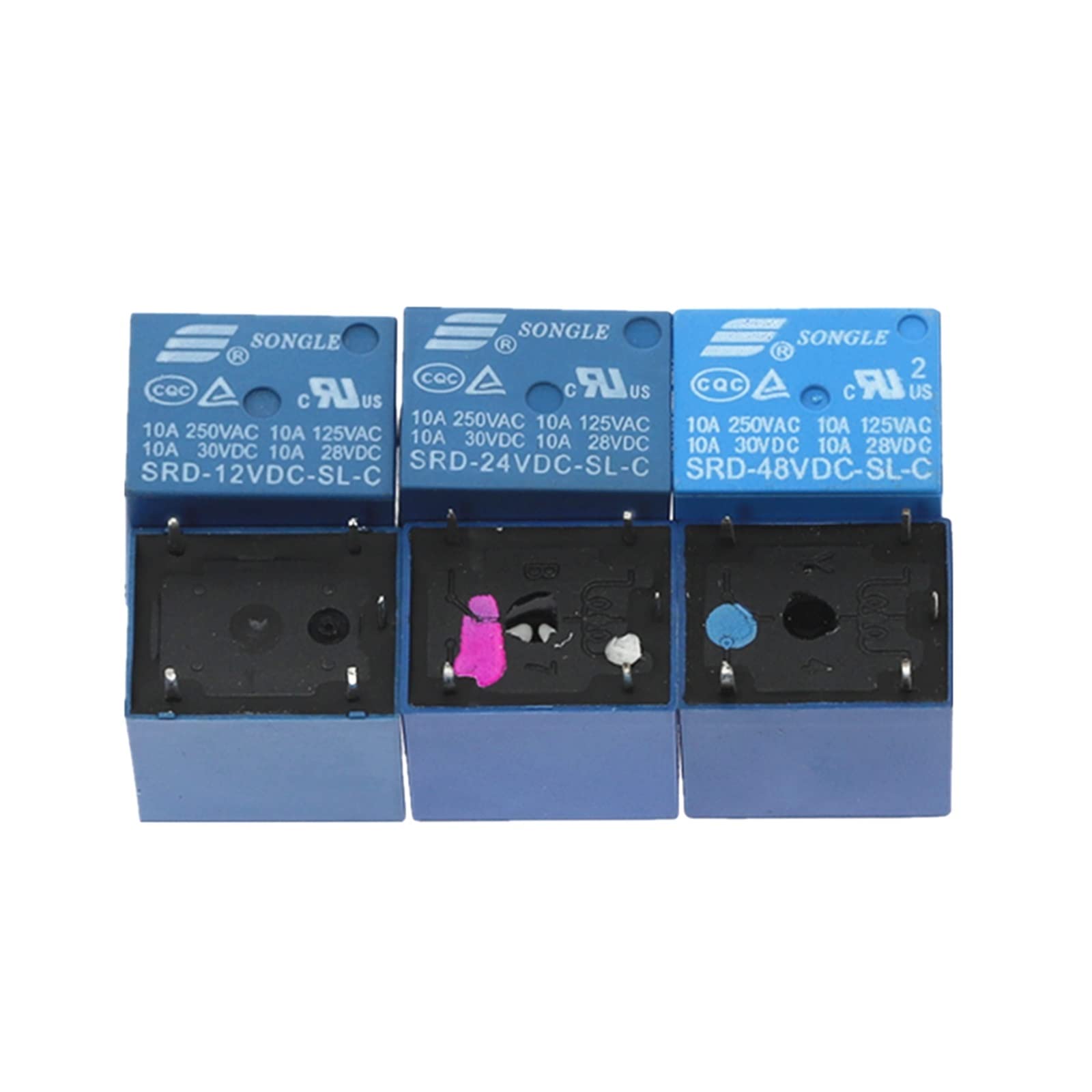 WEUSANXPL 50pcs Relays SRD-12VDC-SL-C SRD-24VDC-SL-C SRD-48VDC-SL-C 12V 24V 48V 10A 250VAC 5PIN T73