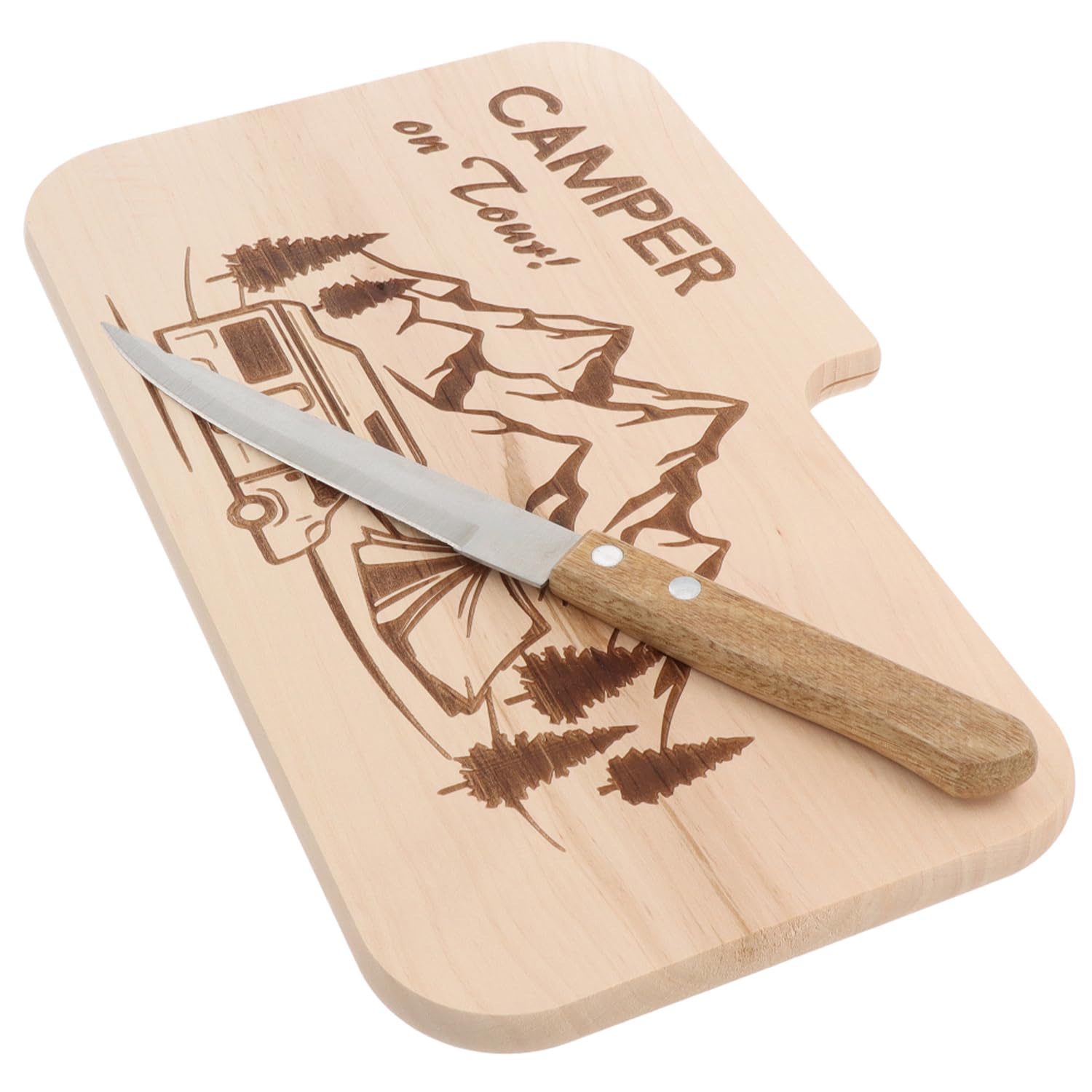Spruchreif | Tagliere per il pane in legno | Tagliere in legno | Tagliere Scritte da campeggio | Regali per Camper | Regali per esterni | Campeggio regali „Camper on Tour“