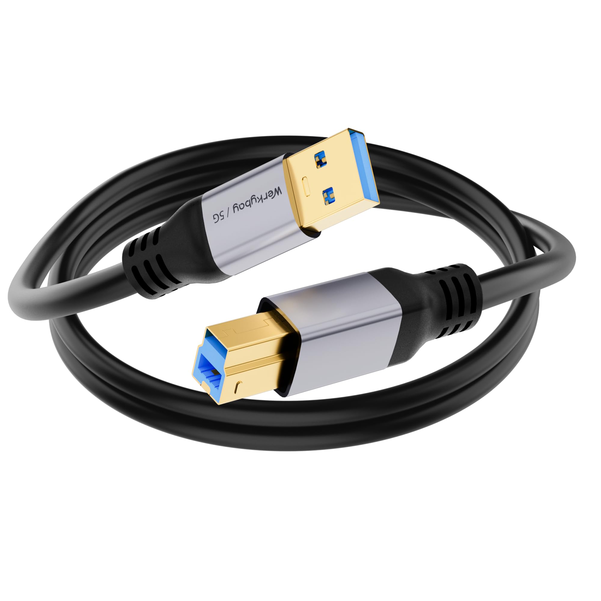 Werkybay USB B 3.0 Druckerkabel 1m, 5Gbps USB Typ A Stecker