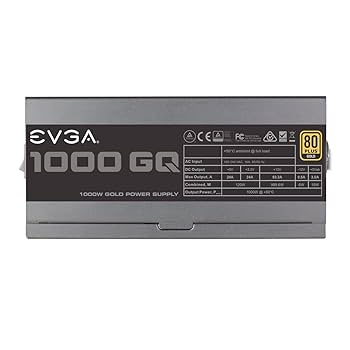 【電源PSU 1000W】EVGA 1000 GQ, 80+ GOLD EVGA 1000 GQ, 80+ GOLD 1000W, Semi Modular, EVGA ECO Mode, 5