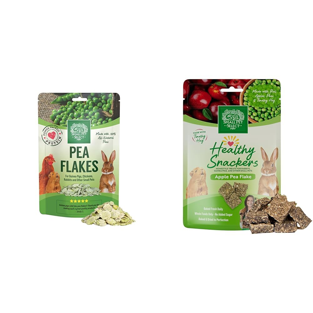 Small Pet Select- Pea Flakes, 8oz &amp; Healthy Snackers - Apple Pea Flake, 2 oz