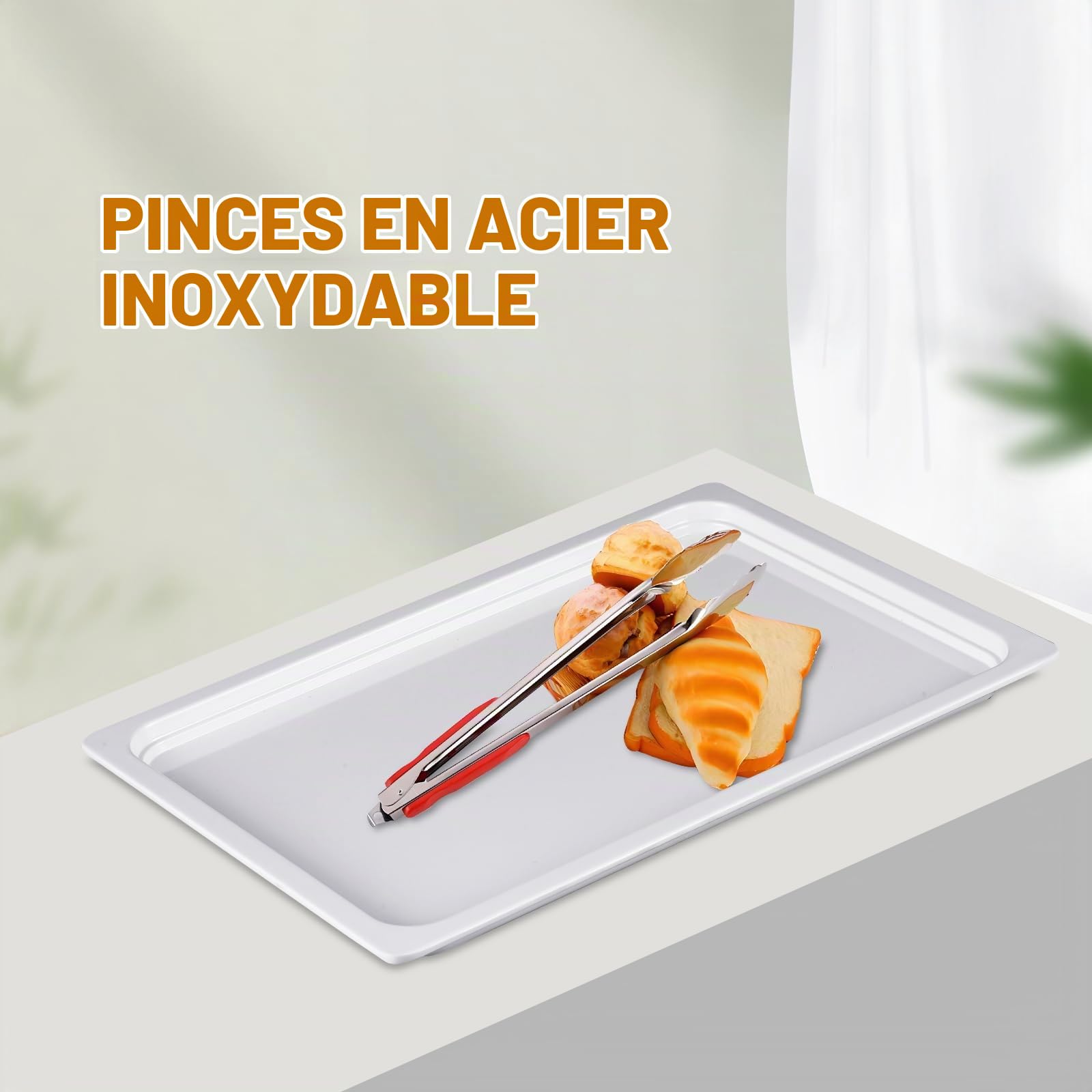 BAOSHISHAN Buffet Showcase 42 × 28 × 20 cm Plateau de présentation des aliments avec couvercle rabattable d'un seul côté pour la présentation des aliments