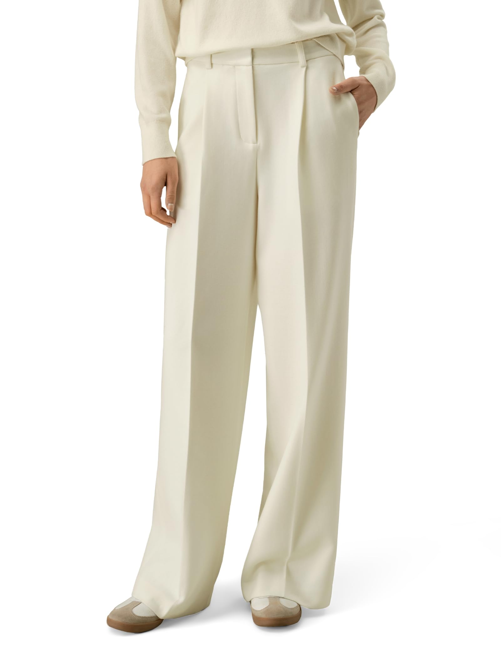 LilySilk Silk Wool Blend Women Trousers Ladies Work Pants High Waisted with Wide Leg for Women Business Casual