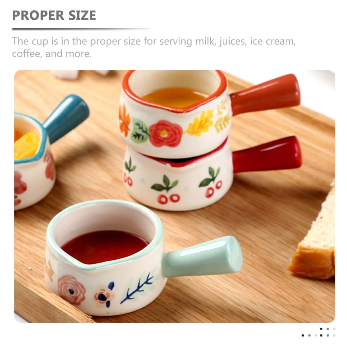 SHINEOFI Jarras de Cerámica Diseño Práctico y Elegante con Asa Juego de 6 para Servir Leche y Café 50ml para Fiestas y Restaurantes